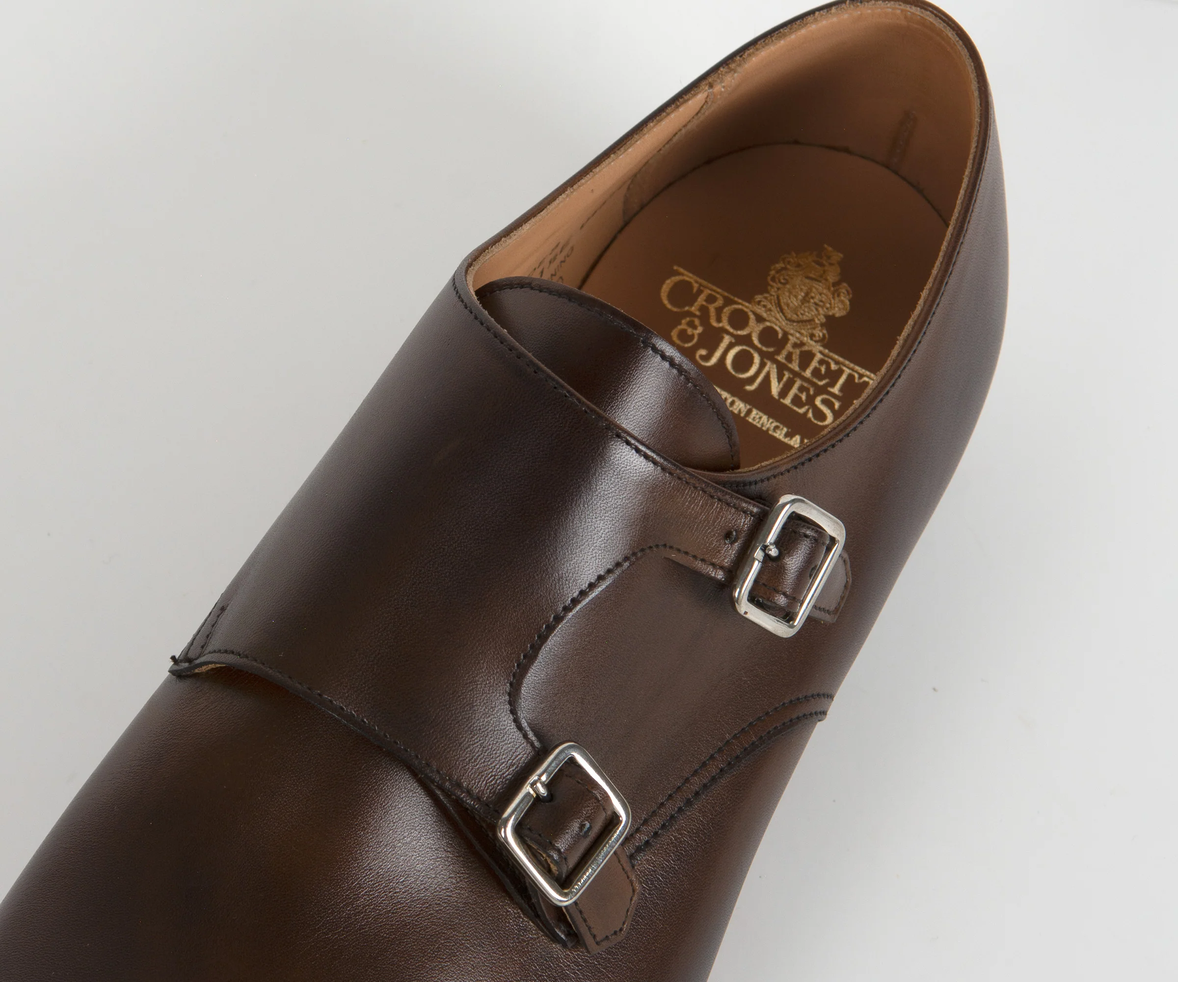 Crockett & Jones Lowndes Double Monk Strap Calf Leather Shoe Dark Brown - Image 6