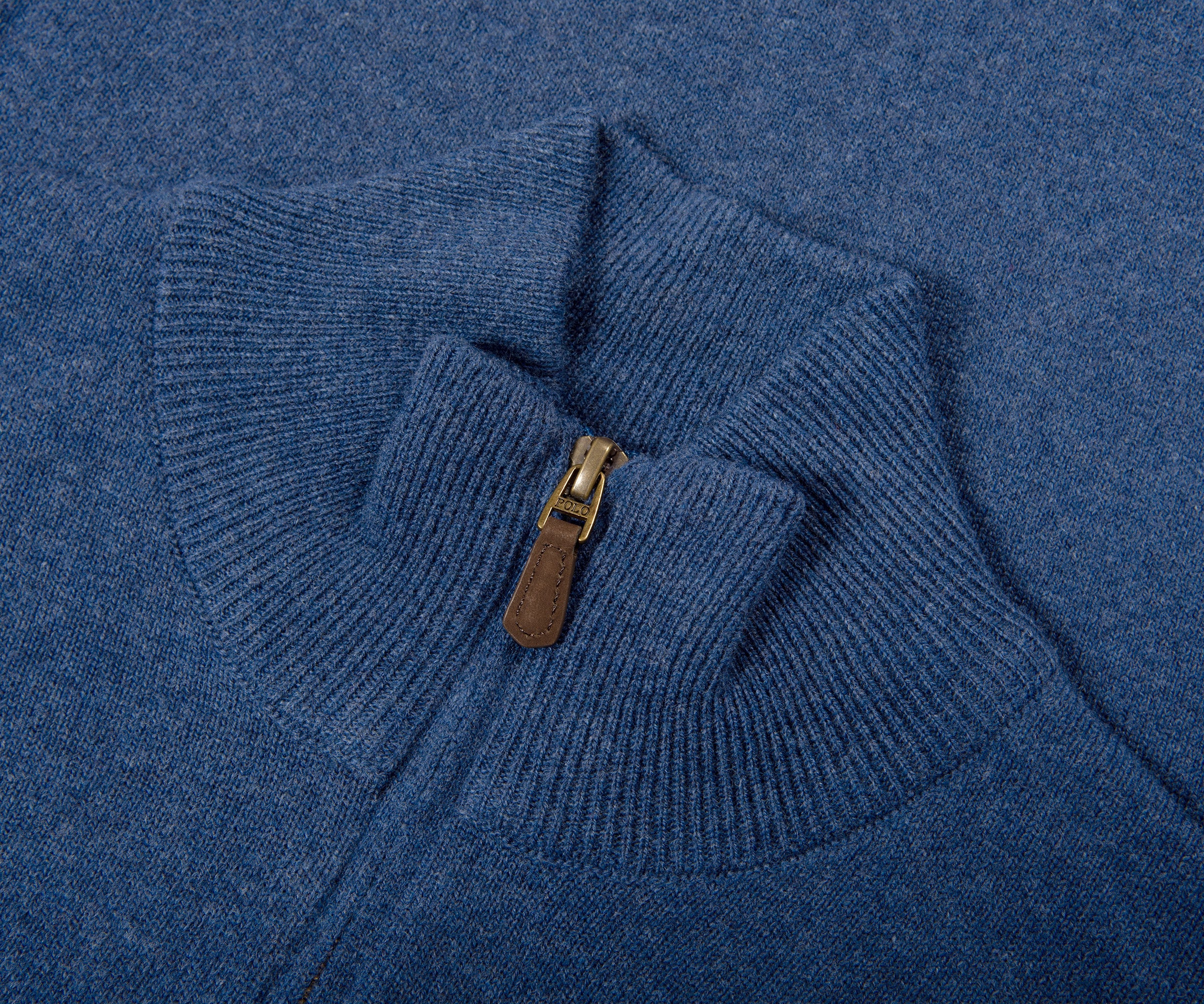 Ralph Lauren Classic Logo 1/4 Zip Knit Rustic Navy Heather - Image 3