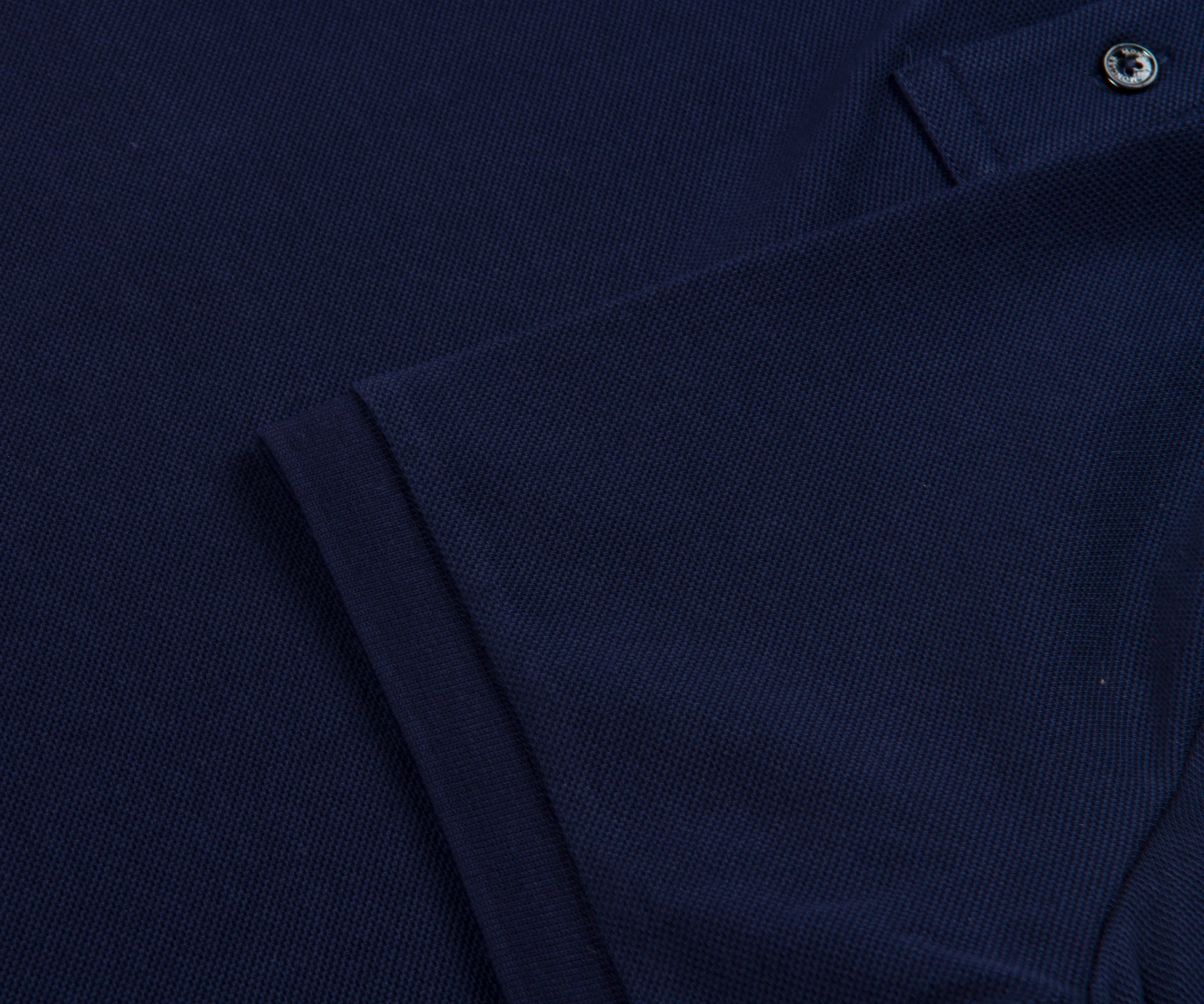 Moncler Classic Logo Patch Polo Navy - Image 4