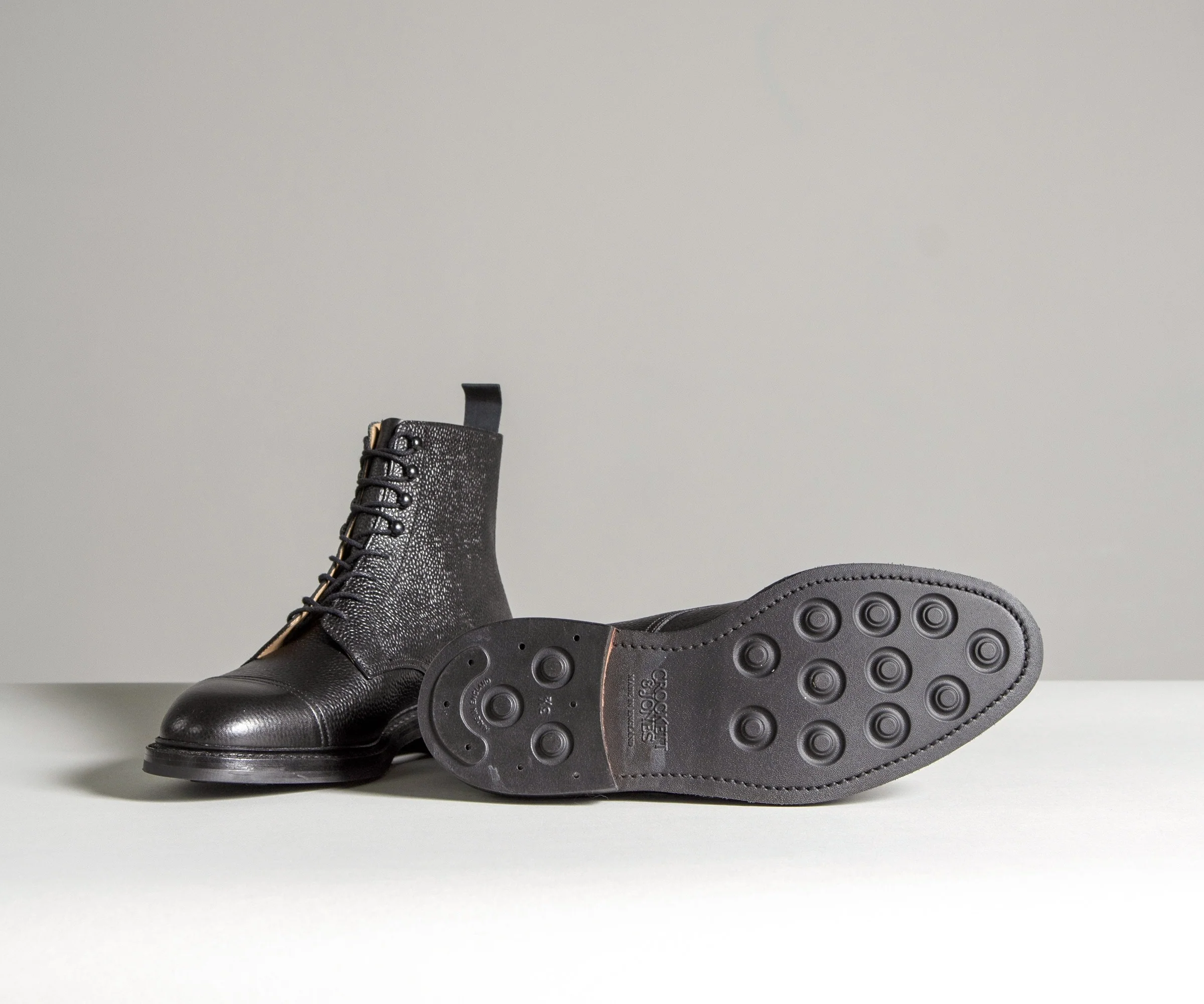 Crockett & Jones 'Coniston' Scotch Country Grain Boots Black - Image 8