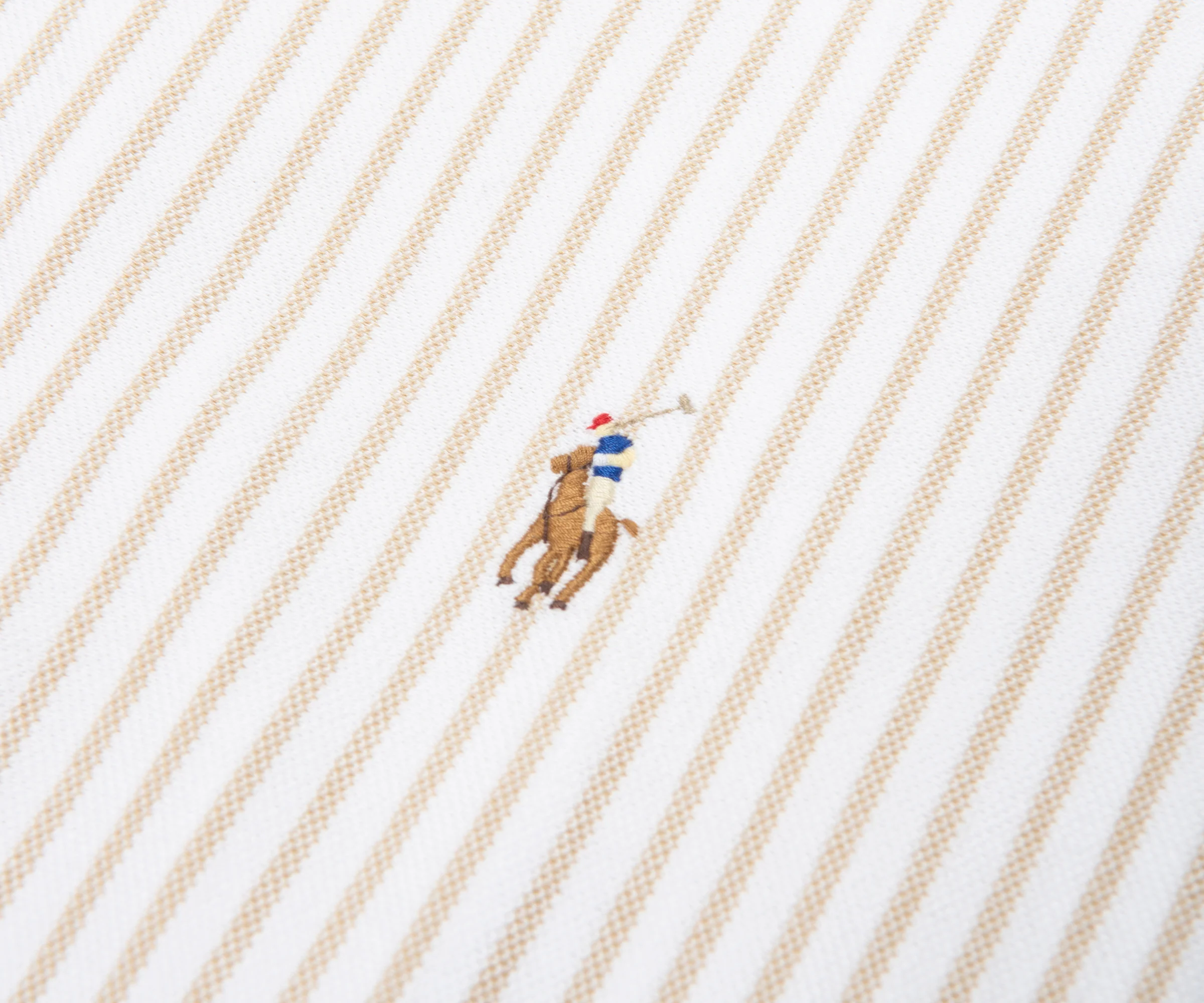 Ralph Lauren Cream/Brown Stripe Jersey LS Oxford Shirt - Image 3