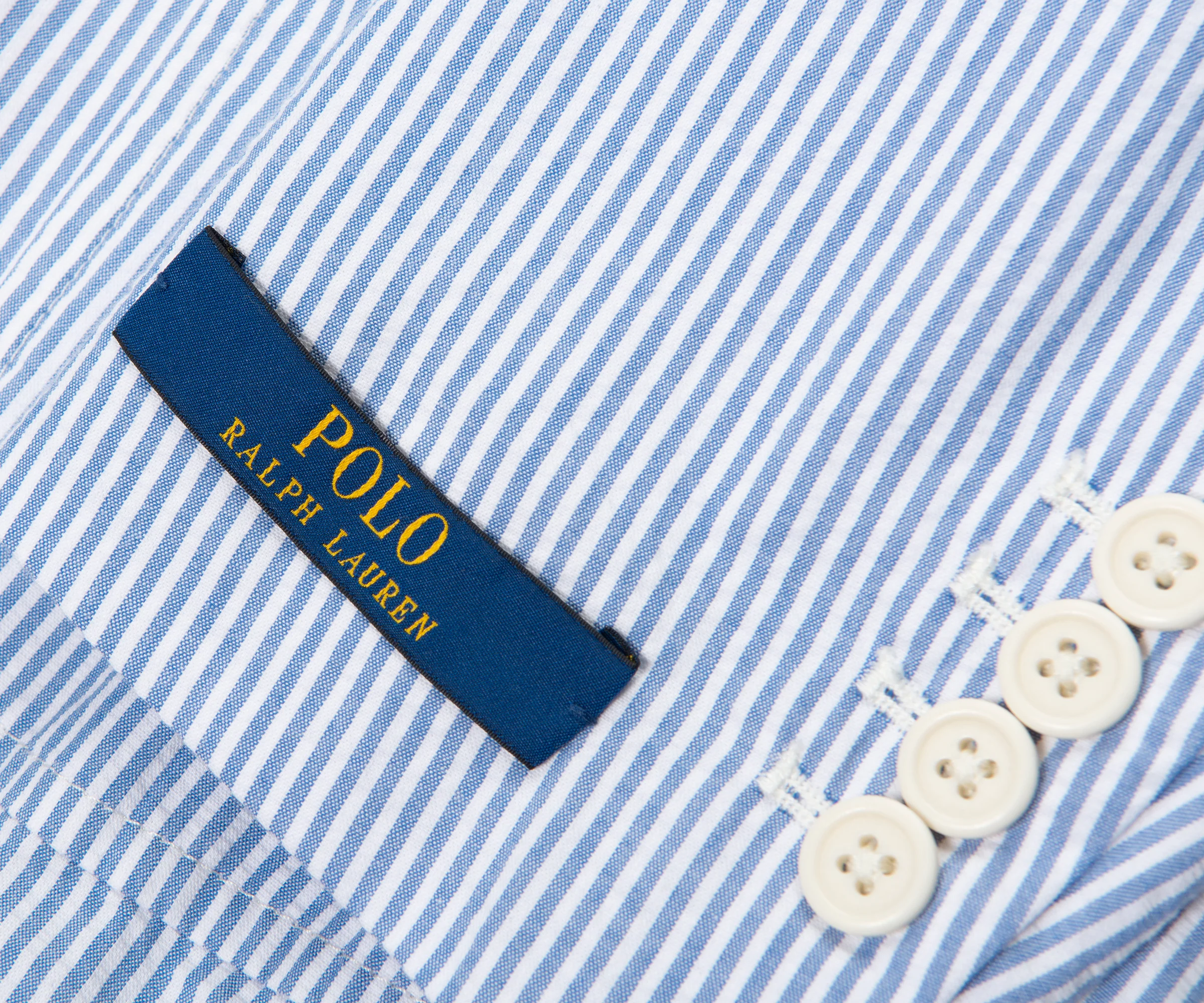 Ralph Lauren Blue/White Striped Soft Blazer - Image 4