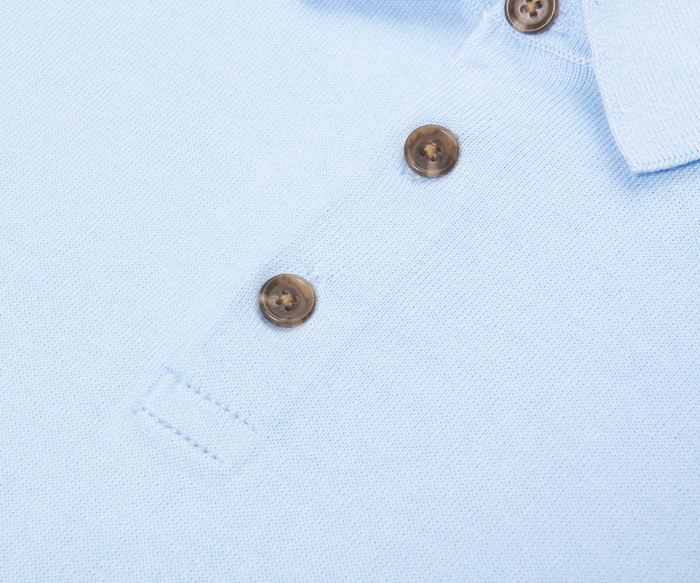 Ralph Lauren Sky Blue Knitted Soft Polo - Image 3