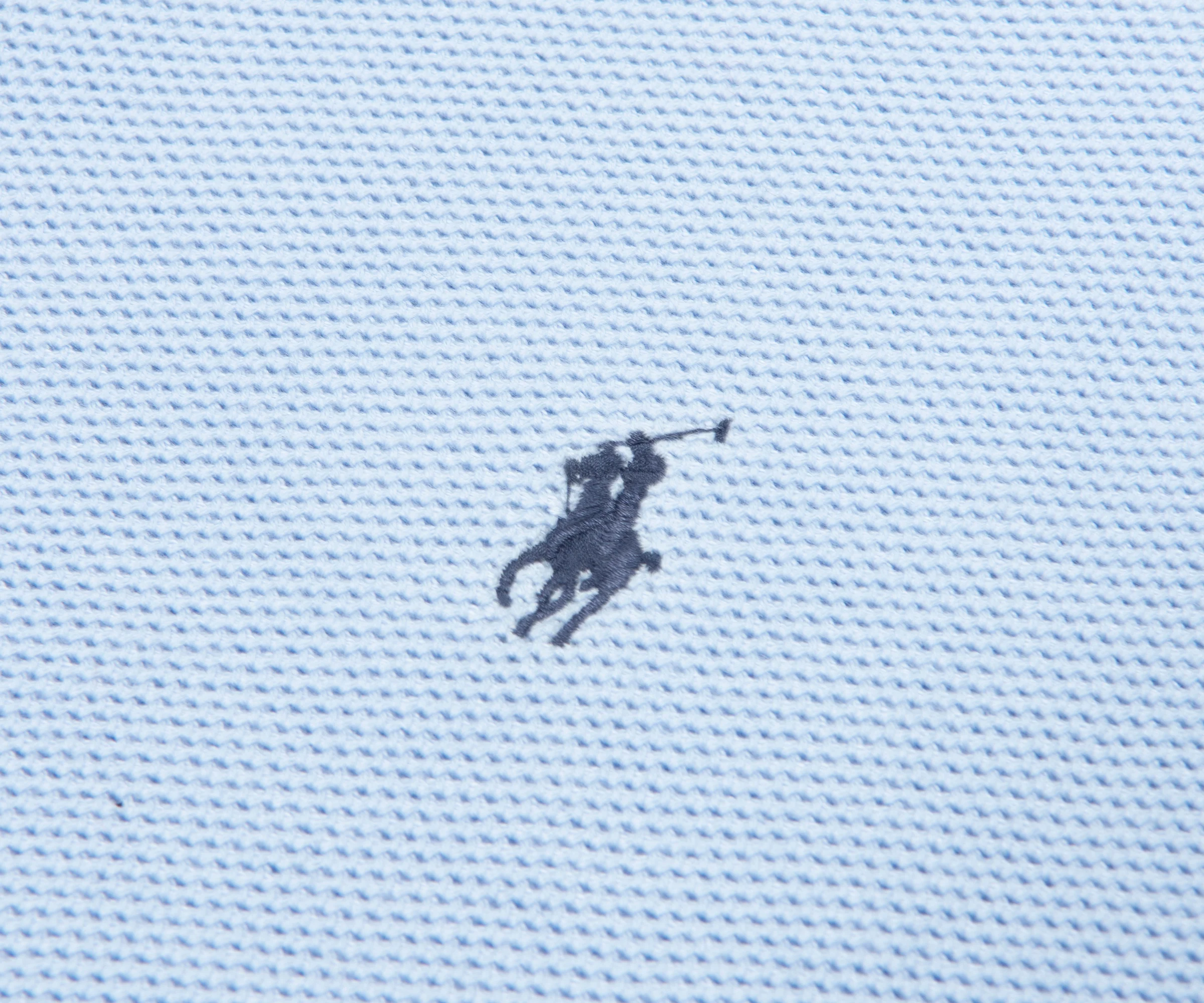 Ralph Lauren Sky Blue Waffle Knit 1/4 Zip Sweater - Image 4