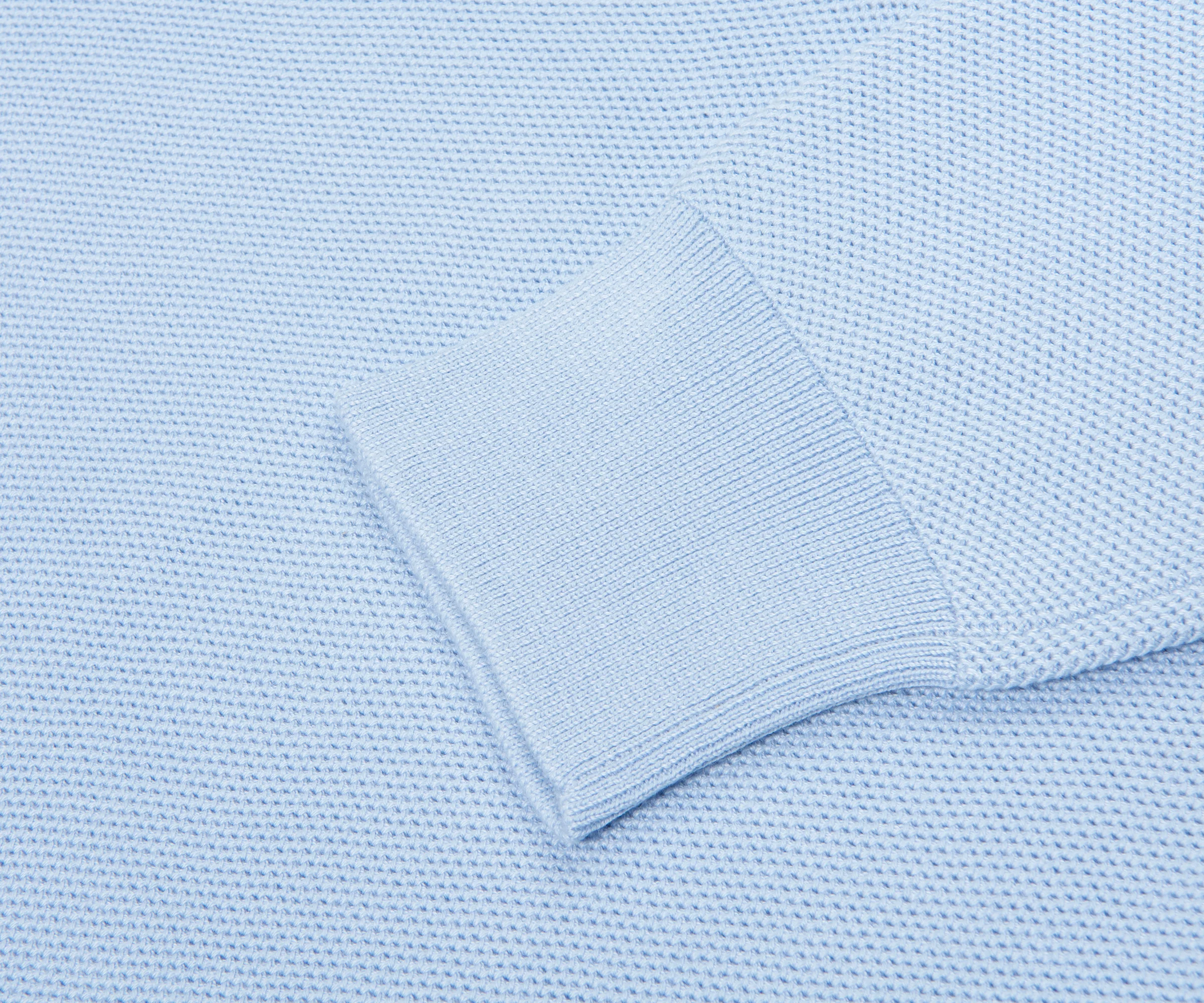 Ralph Lauren Sky Blue Waffle Knit 1/4 Zip Sweater - Image 5