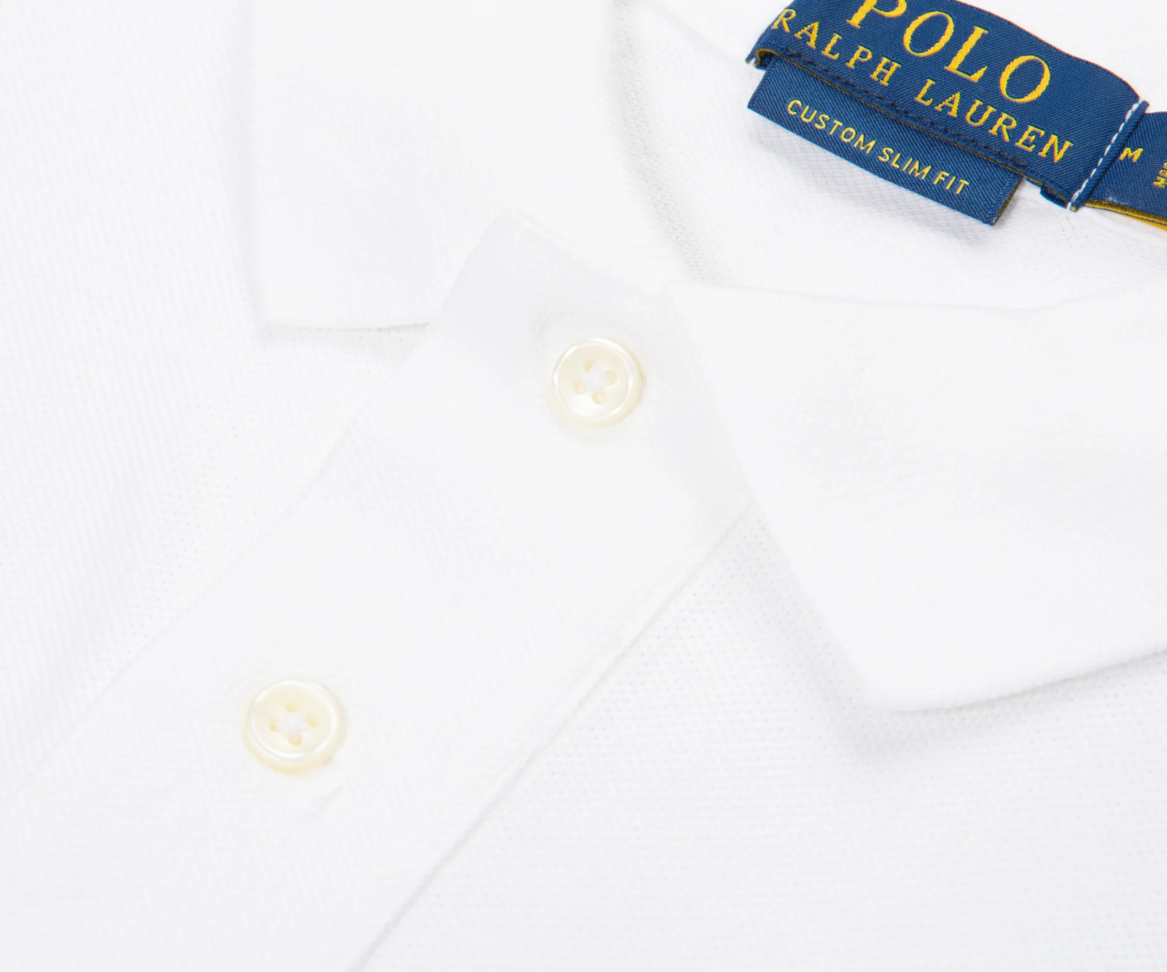 Ralph Lauren White SS Custom Slim Fit Polo - Image 3