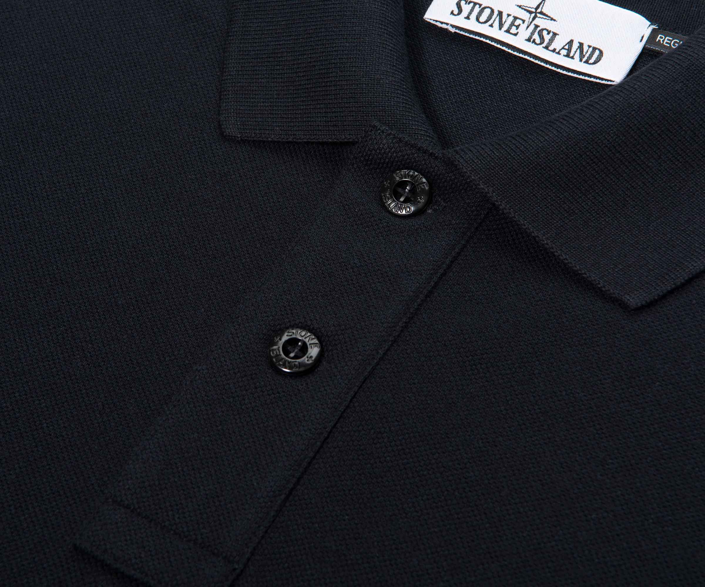 Stone Island Navy Signature Embroidered Logo Polo - Image 3